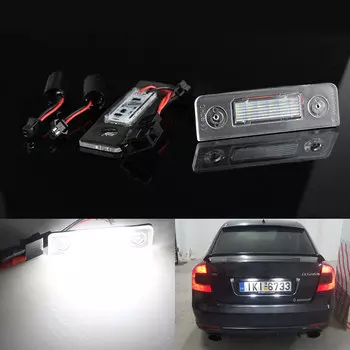 2 шт. белый светодиодный светильник номерного знака Canbus без ошибок для Skoda Octavia MKII 1Z A5 09-13 Roomster 5J 06-10 задние лампы бирки