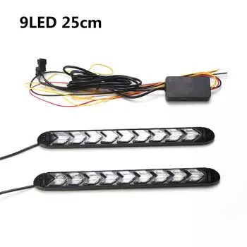 2 шт., белый, желтый, гибкий плавный светодиодный DRL, дневные ходовые огни, водонепроницаемый светодиодный дневной свет, указатель поворота, головной свет