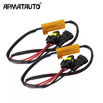 2 шт., без ошибок H4 H7 H8 H9 H11 9005 HB3 9006 HB4, противотуманная фара, ксеноновая лампа, лампа, декодер, резистор, жгут проводов, адаптер 50 Вт