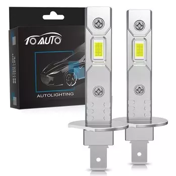 2 шт. Canbus светодиодная лампа H1 H3 автомобильная светодиодная фара мини-размер дизайн беспроводной безвентиляторный для авто светодиодная лампа белый желтый 12 В