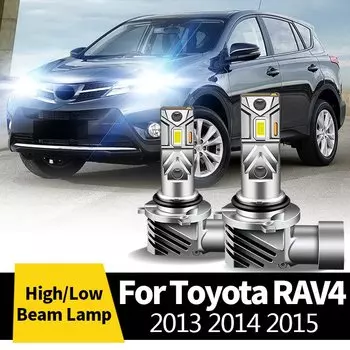 2 шт. CANbus светодиодные фары дальнего света ближнего света противотуманные фары 12 В галогенные сменные фары для Toyota RAV4 2013 2014 2015