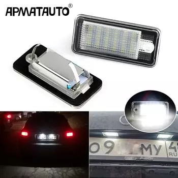 2 шт. Canbus светодиодные лампы освещения номерного знака белого цвета для Audi A4/S4 (B6 и B7) 2001-2008,A6/S6 C6 (4F) 2005-2009,A8/S8 2003-2007