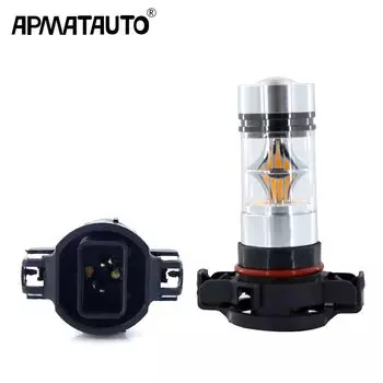 2 шт. Canbus White yellpw PSX24W 2504 12276 PG20-7 H16 5202 светодиодные лампы для противотуманных или дневных ходовых огней 12 В-24 В