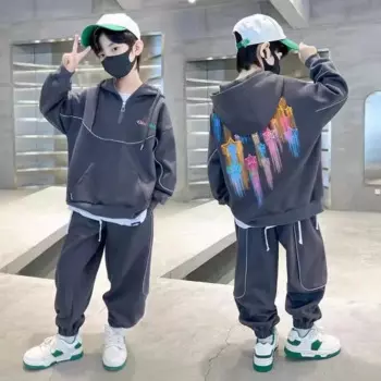 2 шт., детский хлопковый спортивный костюм для мальчиков