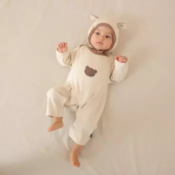 2 шт., детский корейский комбинезон с капюшоном и длинным рукавом
