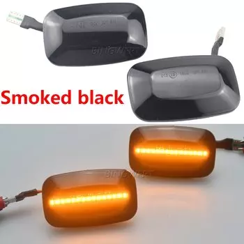 2 шт. динамические светодиодные боковые габаритные фонари на крыле, плавный указатель поворота, боковой повторитель для Toyota Landcruiser 70 80 100 Series