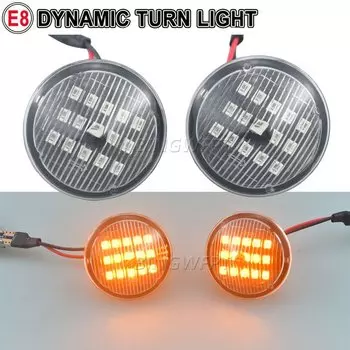 2 шт. для Fiat Punto 188 1999-2012 Doblo 2001-2005 светодиодные динамические янтарные указатели поворота, боковые габаритные огни