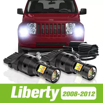2 шт. для Jeep Liberty KK 2008-2012, двухрежимный фонарь, сигнал поворота + дневные фонари DRL 2009 2010, аксессуары