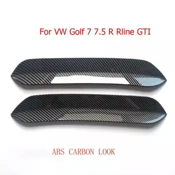 2 шт. для O-стиля, удлинители спойлера на крышу, заднее крыло, подходят для VW POLO Golf 6 Golf 7 MK7 7.5 R GTI ABS, углеродное волокно/черный