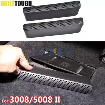 2 шт. для Peugeot 3008 5008 II 2017 2018 Автомобильный задний обогревающий пол переменного тока, воздуховод, решетка, вентиляционное отверстие, крышка под розеткой сиденья