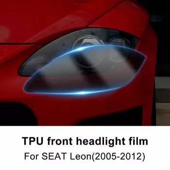 2 шт. для Seat Leon 2005 2006 2007 2008 2009 2010 2011 2012 защитная пленка для фар автомобиля, наклейка из ТПУ, прозрачная