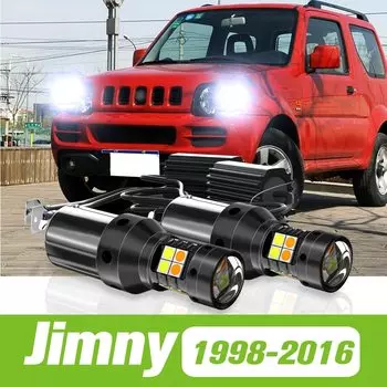 2 шт. для Suzuki Jimny 1998-2016 двухрежимный светодиодный указатель поворота + дневные ходовые огни DRL 2008 2009 2010 2011 2012 2013 аксессуары