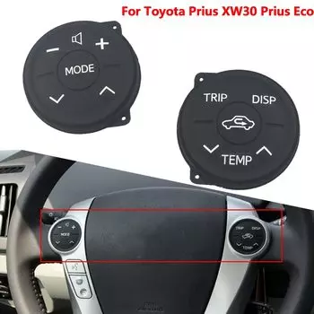 2 шт. для Toyota Prius 30 XW30 2009-2013 Prius Eco ZWV30L кнопка многофункциональный переключатель на руле, кнопка управления, резиновая панель