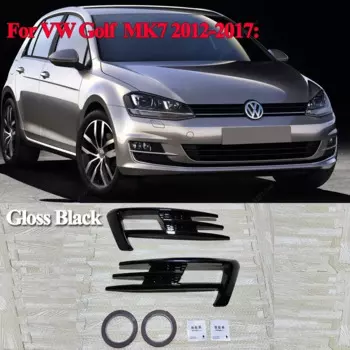 2 шт. для VW Golf 7 7,5 MK7 MK7.5 2012-2020 передний бампер, спойлер, автомобильный бампер, противотуманная фара, решетка, накладка, комплект кузова, тюнинг ABS