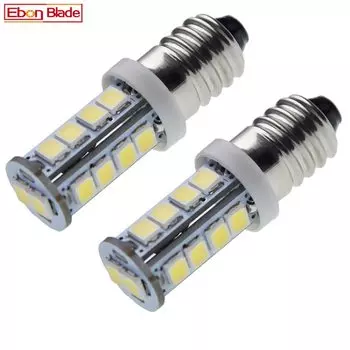 2 шт. E10 светодиодная лампа 18SMD обновленный винт 6 В 12 В 24 В постоянного тока миниатюрный светильник белый замена для фонарика фонарик велосипедное освещение