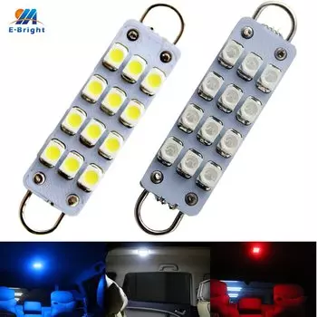 2 шт. Festoon C5W Led Auto Rigid Loop 44 мм купольный светильник для карты автомобильные лампы 12 В постоянного тока 1210 561 567 562 лампа для номерного знака белый интерьер