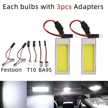 2 шт. Festoon T10 W5W DC 12 В 24 В COB 36 SMD Светодиодные лампы КУПОЛЬНО Чтение дверей автомобиля Индикатор габаритных огней для номерного знака Белый