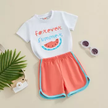 2 шт., футболка с коротким рукавом и шорты для девочек