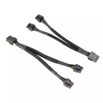 2 шт. GPU PCIe 8-контактный разъем «мама» на двойной 2X 8-контактный (6 + 2) штекер PCI Express адаптер питания плетеный Y-образный удлинительный кабель-разветвитель, 20 см