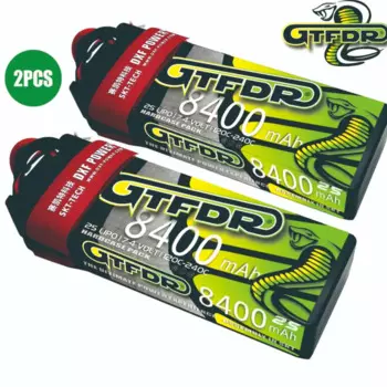2 шт. GTFDR Lipo 2S Аккумулятор 7,4 В 7,6 В 8400 мА/ч 8200 мА/ч 7500 мА/ч 7000 мА/ч 6400 мА/ч 120C 140C Графеновый для 1/10 RC багги грузовик автомобиль