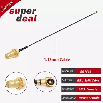 2 шт. GuerGuo SMA to MHF RF1.13mm кабель