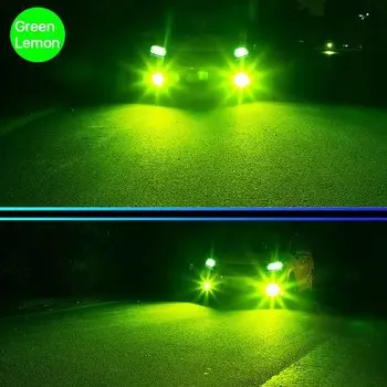 2 шт. H8 H11 Светодиодный ные лампы 9006 HB4 светодиодный Противотуманные фары 6000K 12 в 24 в белые желтые зеленые лимонные ледяные синие автомобильные ходовые огни H16 автомобильная лампа