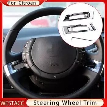 2 шт., хромированная накладка на руль автомобиля из АБС-пластика, декоративная наклейка, накладка для Citroen C4 Classic 2012 2013 2014 2015 2016, аксессуары