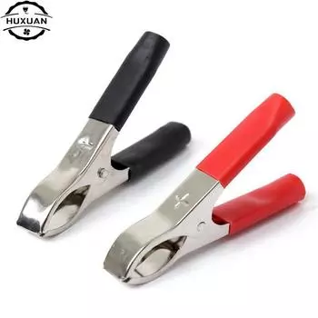 2 шт. изолированные зажимы "крокодил" HUXUAN 75 мм