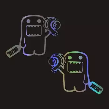 2 шт. jdm автомобильная наклейка Domo Kun забавные наклейки и наклейки для стайлинга автомобиля украшения виниловые наклейки на окна автоаксессуары