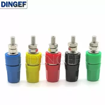 2 шт. Клемма из чистой меди DNIGEF Audio Speaker Screw Banana Gold Plate Plugs Connectors 4mm черный, красный, синий, зеленый, желтый