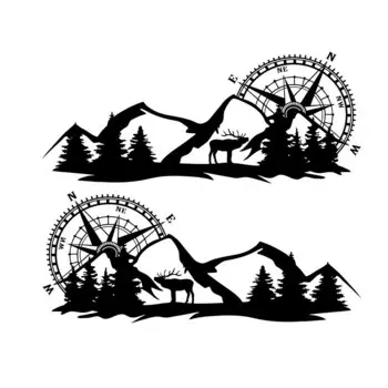 2 шт. Компас для дома на колесах виниловая графическая игрушка здесь Автомобиль Автофургон грузовик Кемпер виниловые наклейки аксессуары для двери грузовика