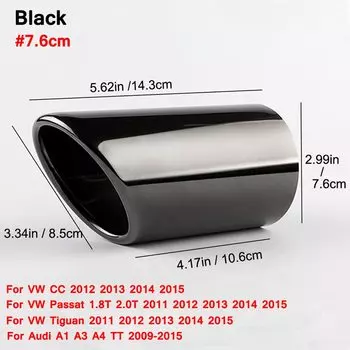 2 шт./компл. хромированный глушитель выхлопной трубы из нержавеющей стали, наконечники выхлопной трубы для Audi A1 A3 A4 TT 2009-2015/VW Volkswagen PASSAT