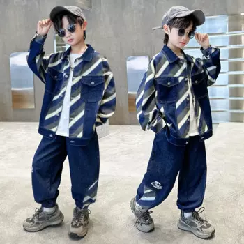 2 шт./комплект, детский хлопковый спортивный костюм, кофта и штаны