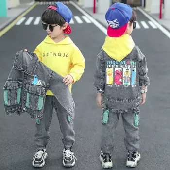 2 шт./комплект, детский хлопковый спортивный костюм из куртки и брюк