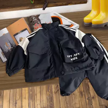 2 шт./комплект, детский хлопковый спортивный костюм с курткой и брюками