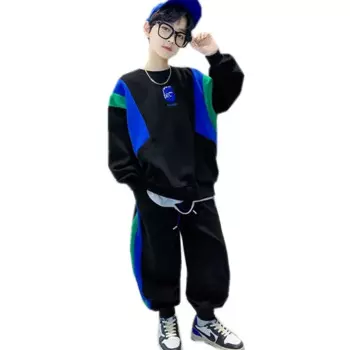 2 шт./комплект, хлопковый спортивный костюм для мальчиков-подростков