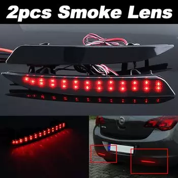2 шт. красные/дымовые линзы 48-SMD Светодиодный отражатель заднего бампера светодиодный стоп светильник для Opel Vauxhall Astra J 5D HB 2009-2012