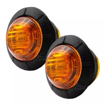 2 шт., круглые оранжевые лампы 3/4 дюйма, 12 В, 24 В