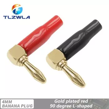2 шт. L-образный банановый разъем TLZWLA 4 мм красный черный