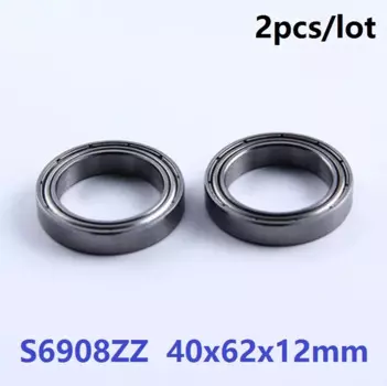 2 шт./лот ABEC-5 S6908ZZ S6908 ZZ подшипник 40x62x12 мм шарикоподшипник с глубоким желобом из нержавеющей стали 40*62*12