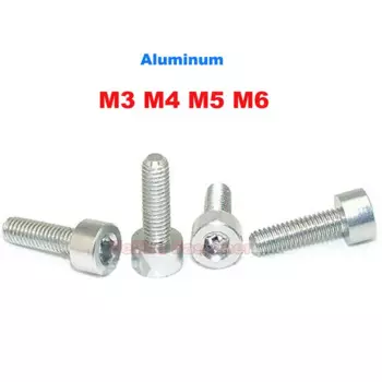 2 шт. M3 M4 M5 M6 длина 6 мм ~ 40 мм Алюминиевый Сплав Шестигранная головка болты шестигранный болт механический винт серебристый анодированный DIN912