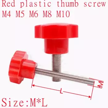2 шт. M4 M5 M6 M8 M10 * 12 мм до 80 мм, красная звезда, сливовый бакелит, затягивающий вручную винт с накатанной головкой, затягивающий винт, болты