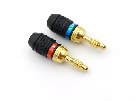 2 шт., медные банановые разъемы 24K, 4 мм