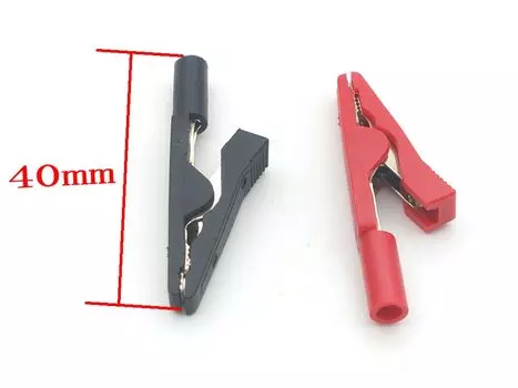 2 шт., медные крокодиловые зажимы ZHTCRJ для банановых вилок 2 мм