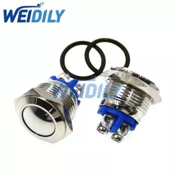 2 шт., металлический кнопочный переключатель 16 мм