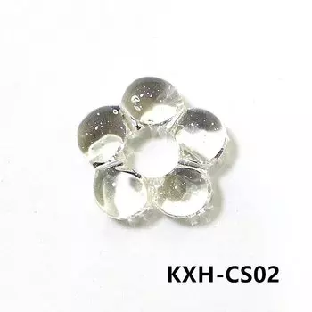 2 шт. Многоцветные стеклянные цветочные бусины JSSMTLP