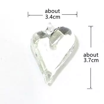 2 шт. многоцветные стеклянные сердечки JSSMTLP