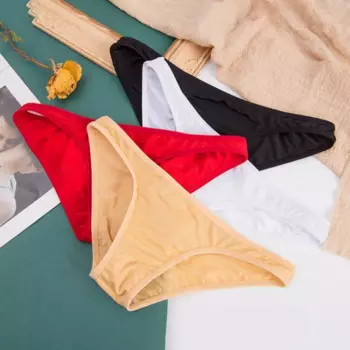 2 шт. модные трусики с низкой талией, простые удобные однотонные трусы из молочного шелка, дышащие тонкие хлопковые трусы с промежностью для женщин