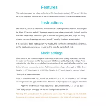 2 шт., модуль источника питания ZY12PDN USB-C PD2.0/3,0 в DC