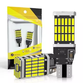 2 шт., мощная автоматическая лампа Canbus W16W T15 45 SMD 4014, лампы заднего хода, резервная лампа стояночного света без ERROR 12 В 6000 К, белый, красный